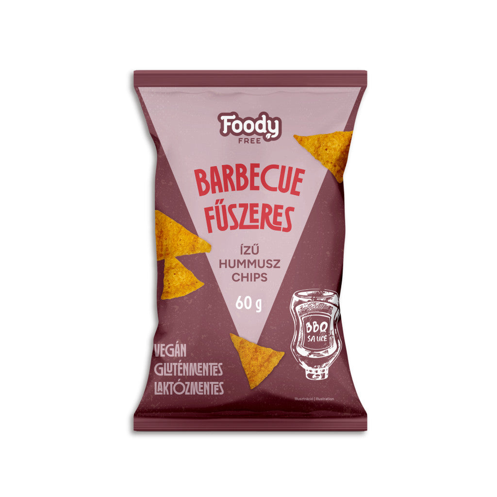 FOODY free intense Barbecue ízesítésű hummusz chips 60g