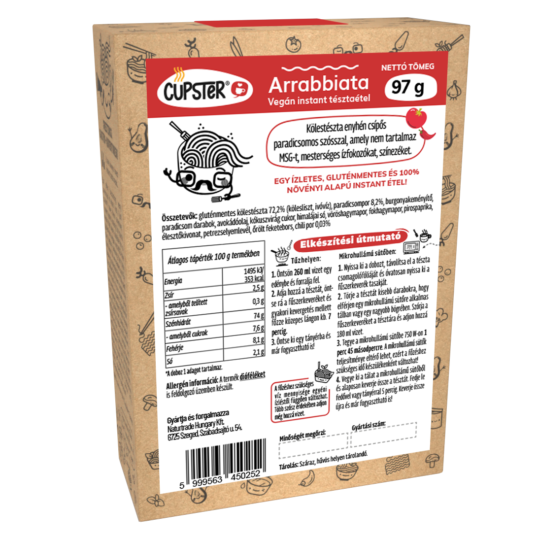 Cupster Instant Tészta - Arrabbiata 97g