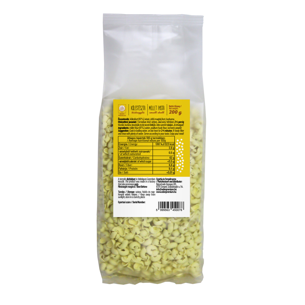 Kölestészta kiskagyló 200g