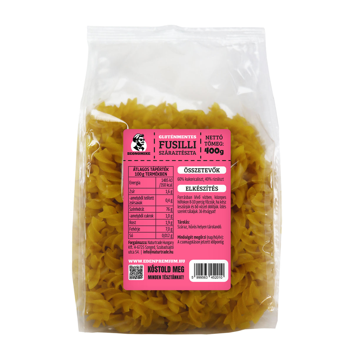 Economike Gluténmentes kukorica-rizs tészta orsó 400g