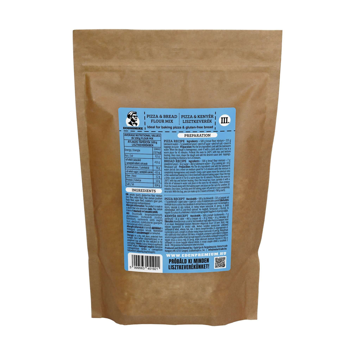 Economike Pizza & Kenyér lisztkeverék 1000g