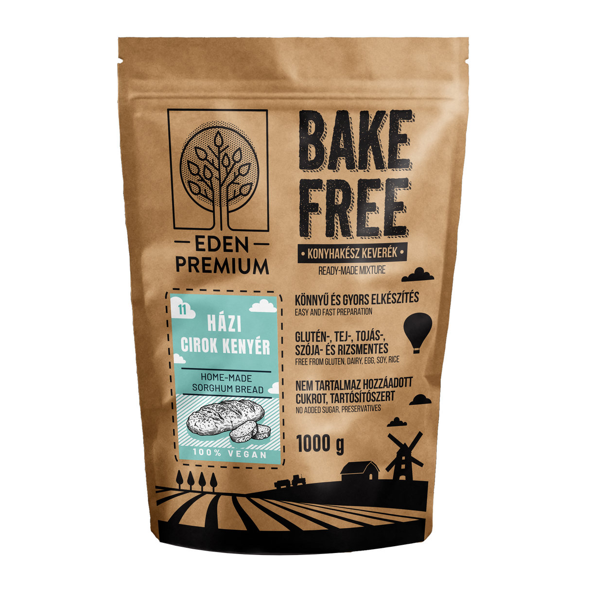 Eden Premium Bake-Free Házi cirokkenyér lisztkeverék 1000g