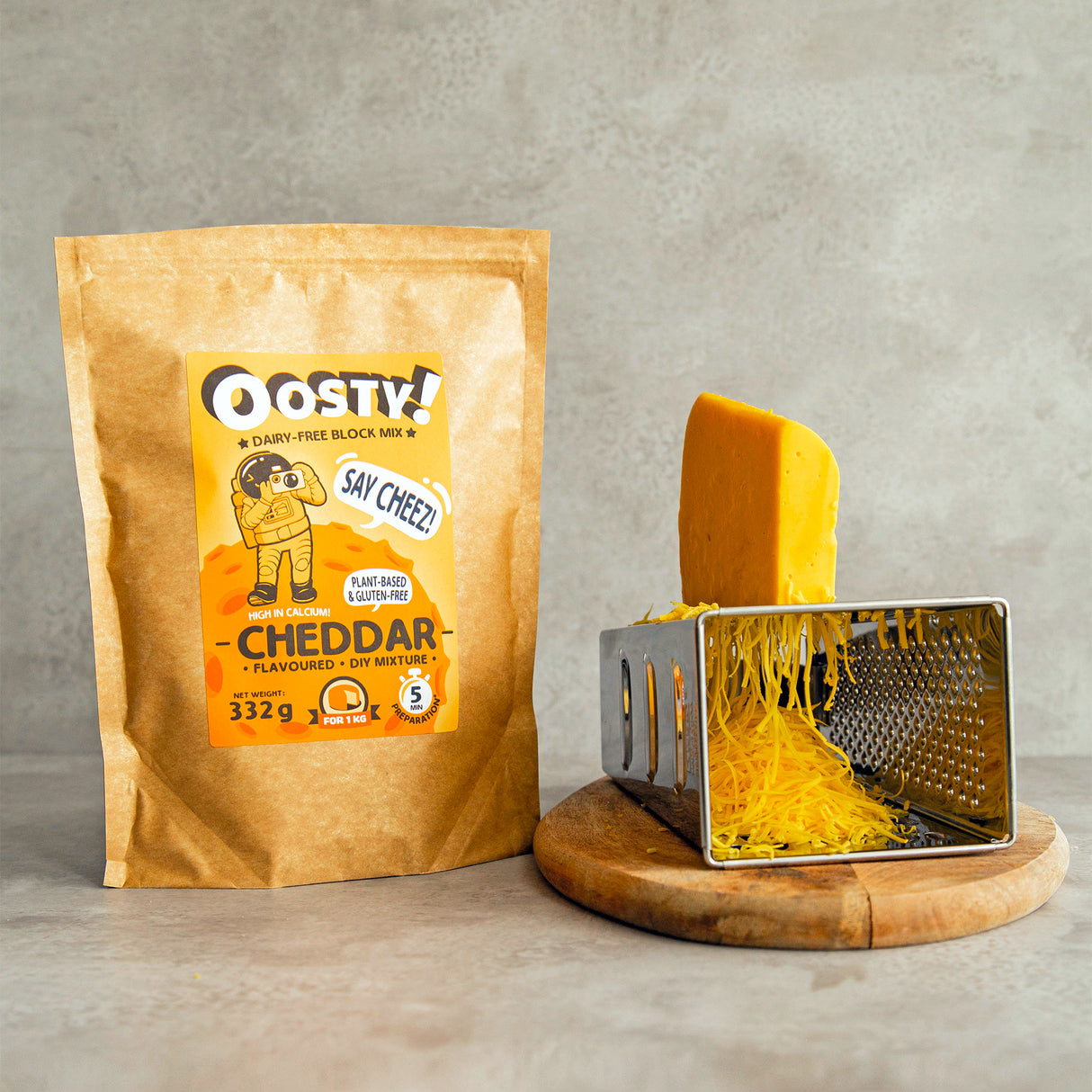 Oosty Cheddar ízű növényi alap mix 332g - 1kg növényi tömb elkészítéséhez