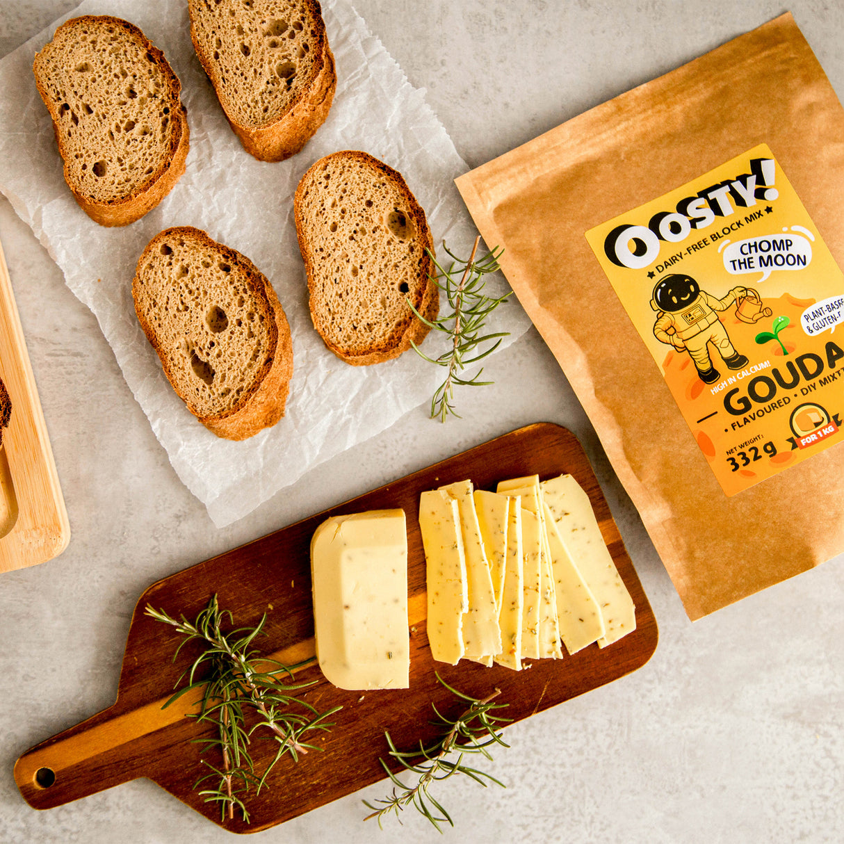 Oosty Gouda ízű növényi alap mix 332g - 1kg növényi tömb elkészítéséhez