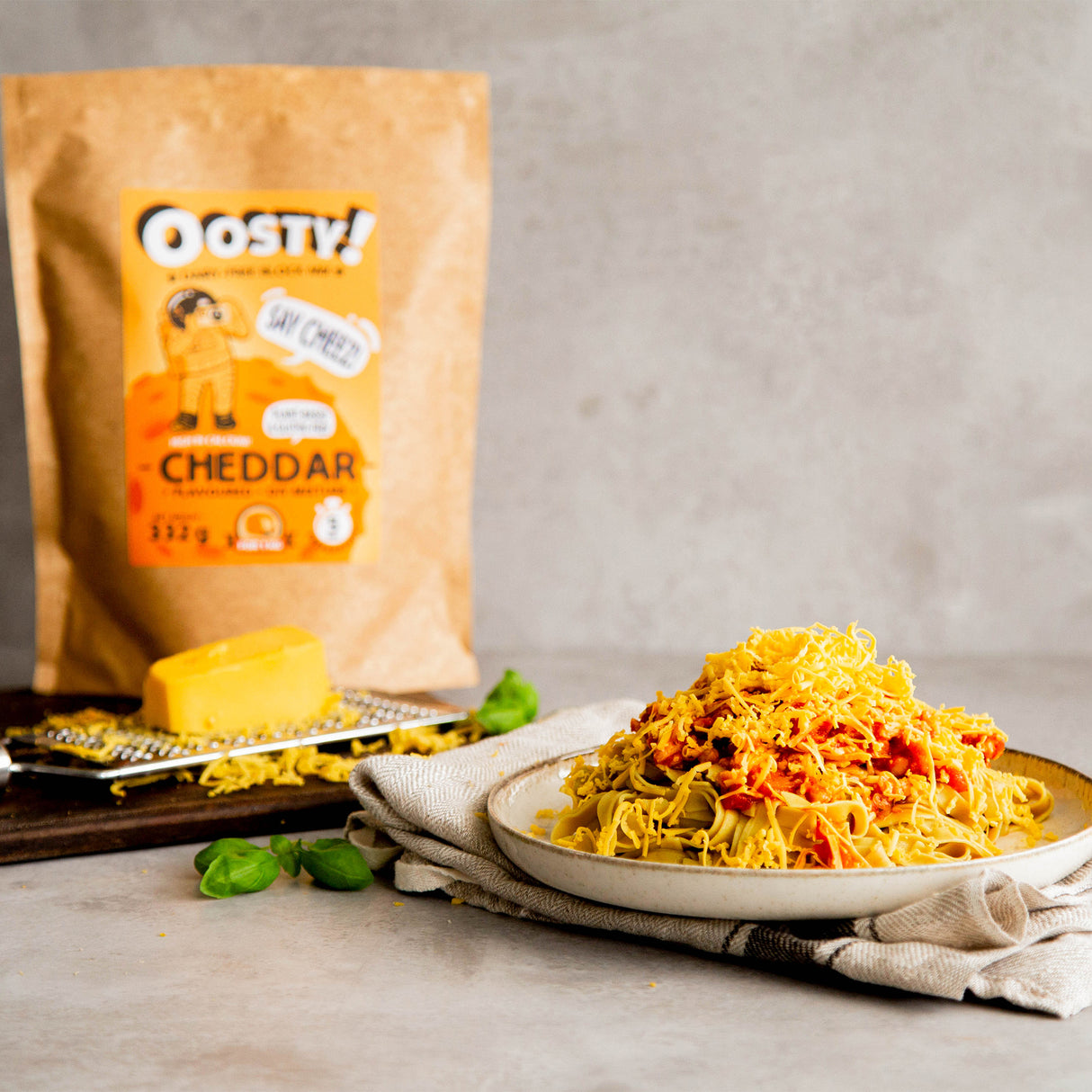 Oosty Cheddar ízű növényi alap mix 332g - 1kg növényi tömb elkészítéséhez