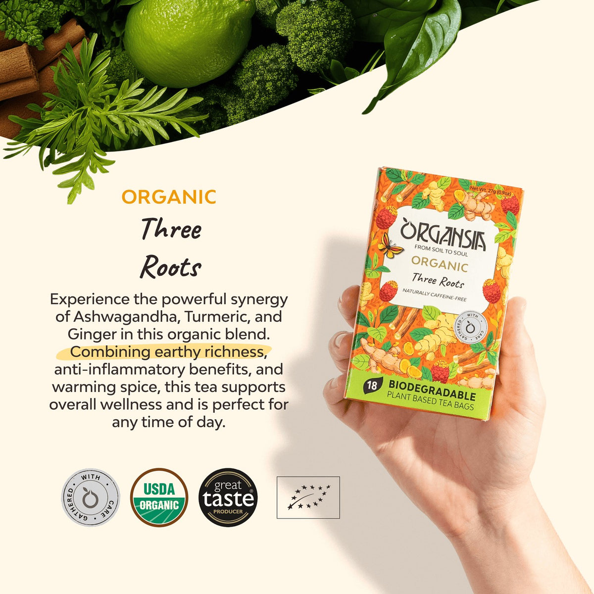 Organsia Három gyökér bio tea 27 g (18 filter)