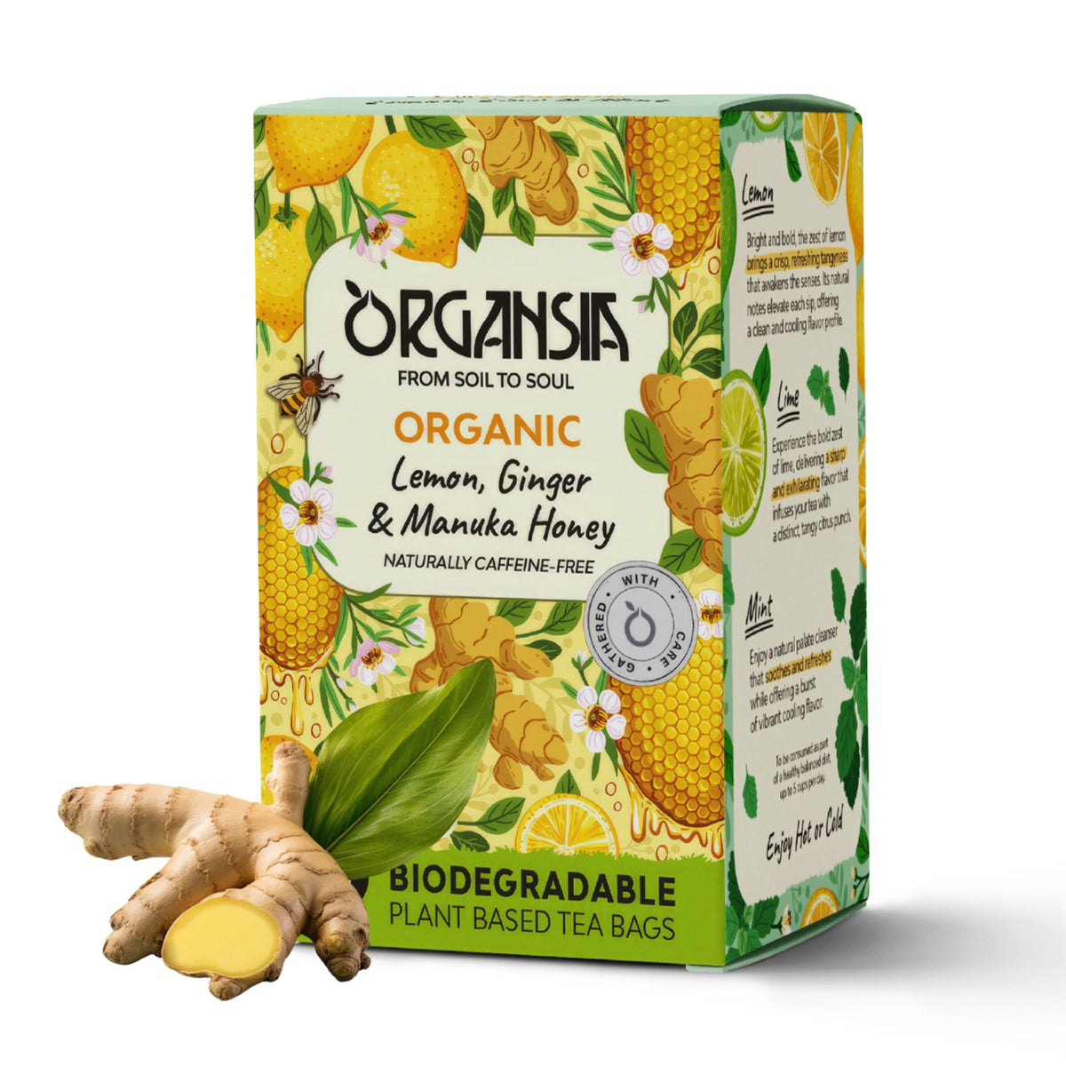 Organsia Citrom, gyömbér és manuka méz bio tea 32 g (18 filter)