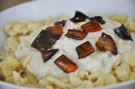 Vegán padlizsán "bacon"