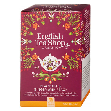 English Tea Shop bio fekete tea gyömbérrel és barackkal 40 g (20 filter)