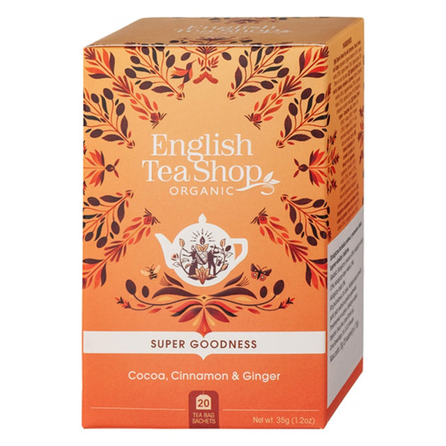 English Tea Shop Super Goodness kakaó, fahéj és gyömbér bio tea 35 g (20 filter)