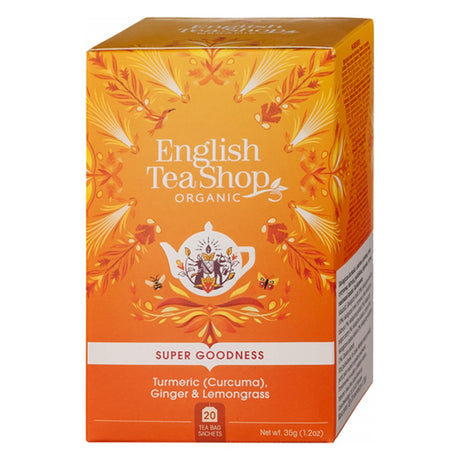 English Tea Shop Super Goodness kurkuma, gyömbér és citromfű bio tea 35 g (20 filter)