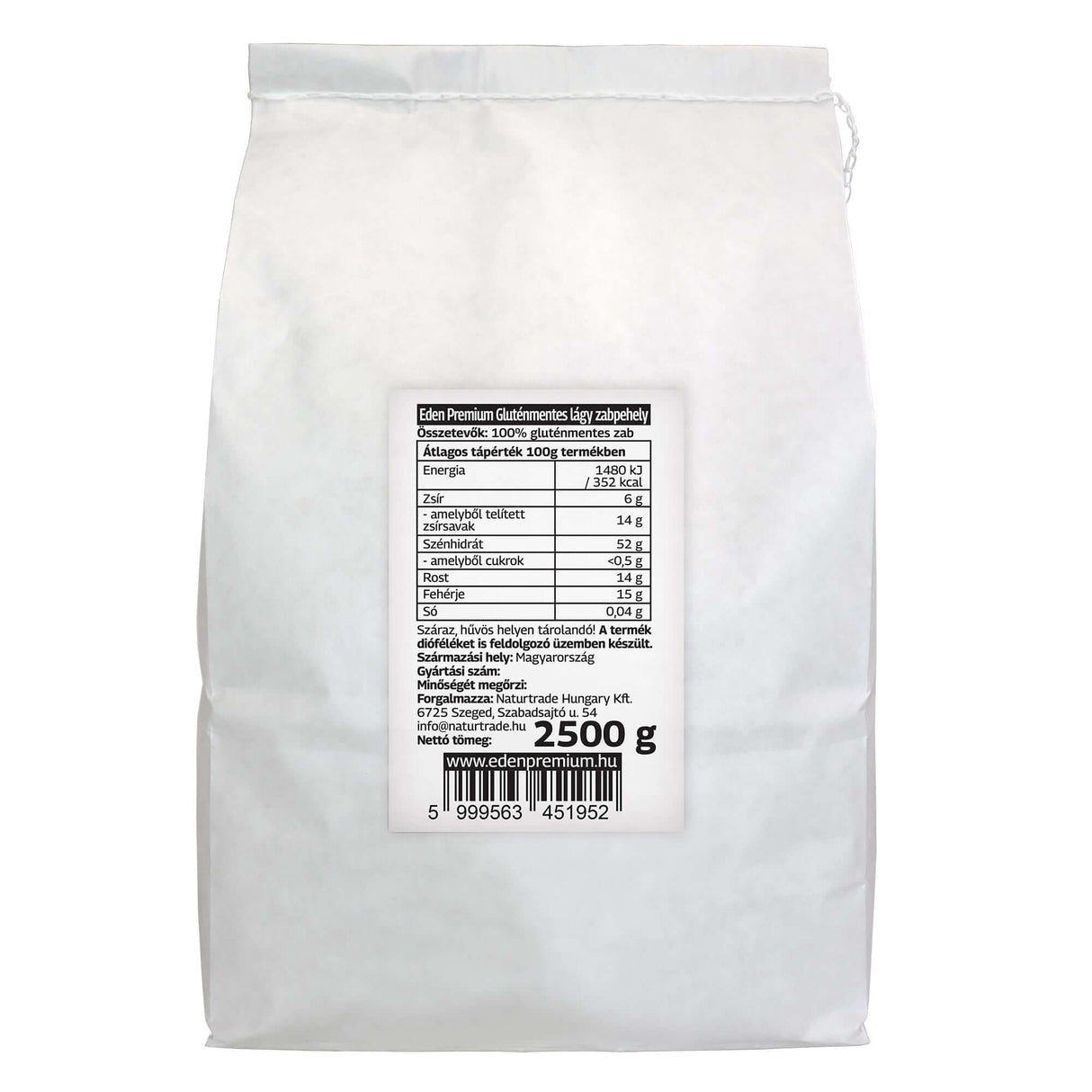 Gluténmentes lágy zabpehely 2500g