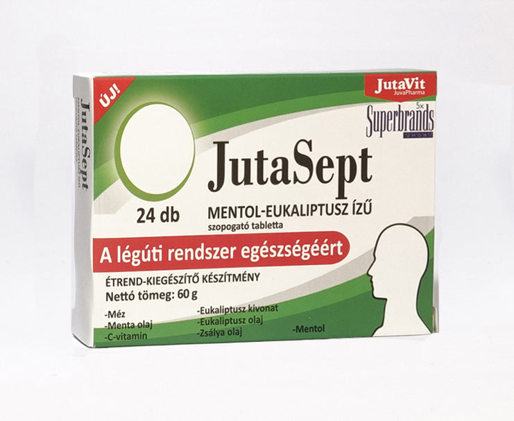 JutaVit JutaSept szopogató tabletta MENTOL-EUKALIPTUSZ 24x