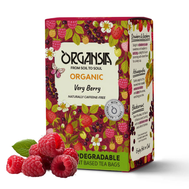 Organsia Piros bogyós gyümölcs ashwagandhával bio tea 32 g (18 filter)