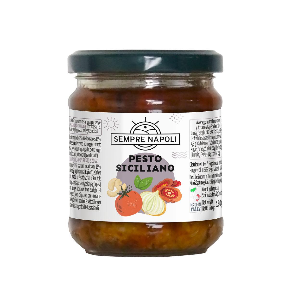 Sempre Napoli – Szicíliai stílusú paradicsomos pesto szósz 180g