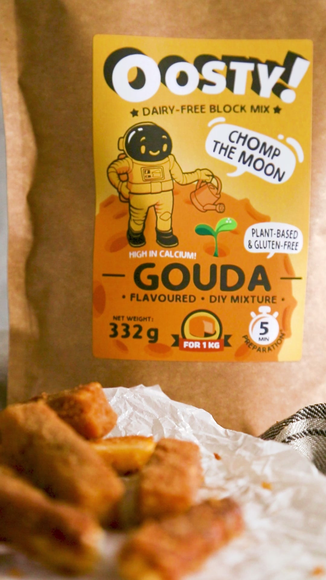 Oosty Gouda ízű növényi alap mix 332g  - 1kg növényi tömb elkészítéséhez