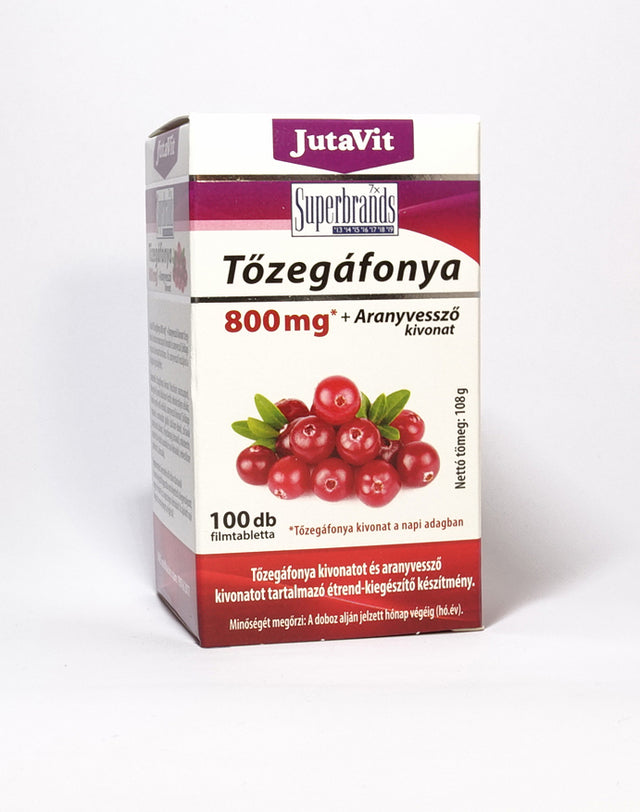 JutaVit Tőzegáfonya 800mg*+Aranyvessző kivonat 100x | Eden Premium