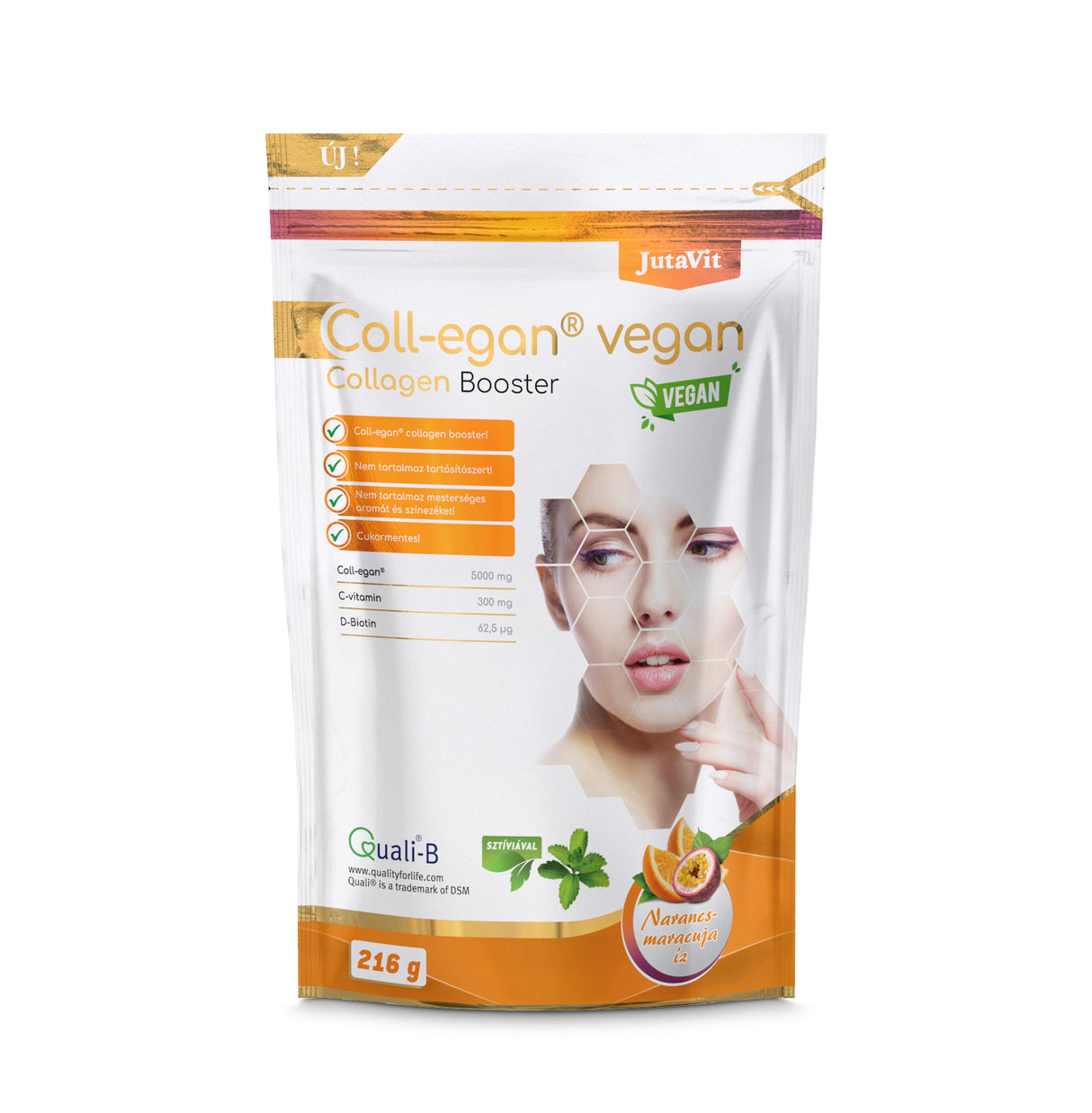 JutaVit Coll-egan Vegan Collagen Booster 216g – Narancs-maracuja íz | Eden Premium